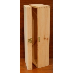 Pudełko drewniane prostokątne na wino 36x10,5x10cm, z zatrzaskiem